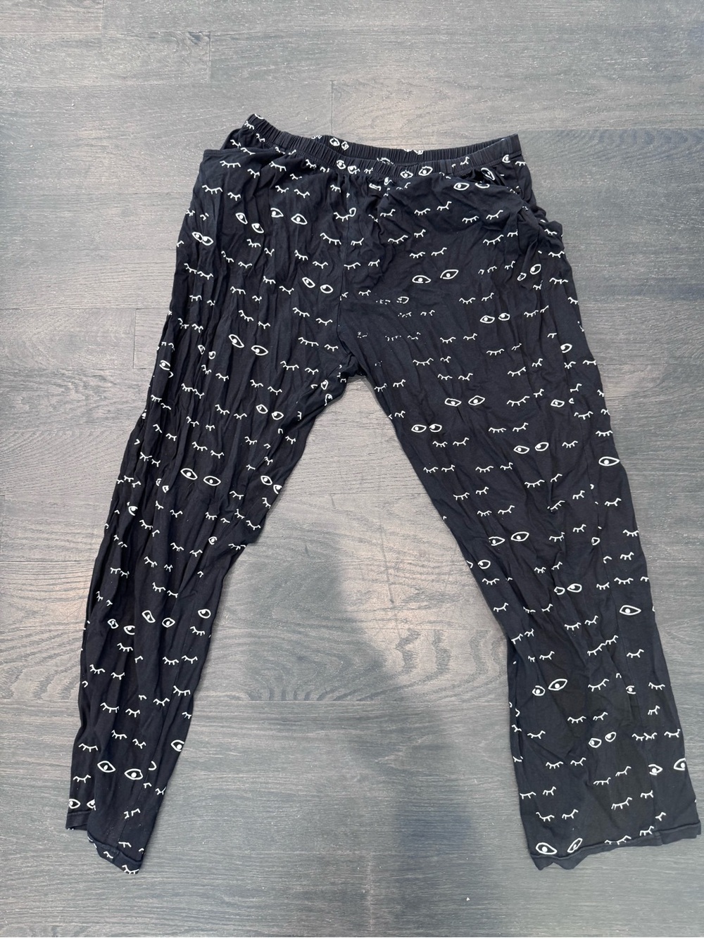Ralph Lauren Black Pajama Pants with White Eye Motif